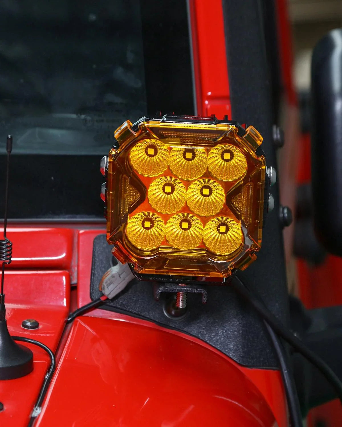 CUBE-Z Series 4 Inch Flood LED Pod Lights Off Road Lights with White DRL & Amber Turn Signal Lights — 2Pcs Pod Light / With Amber Covers - Image 2