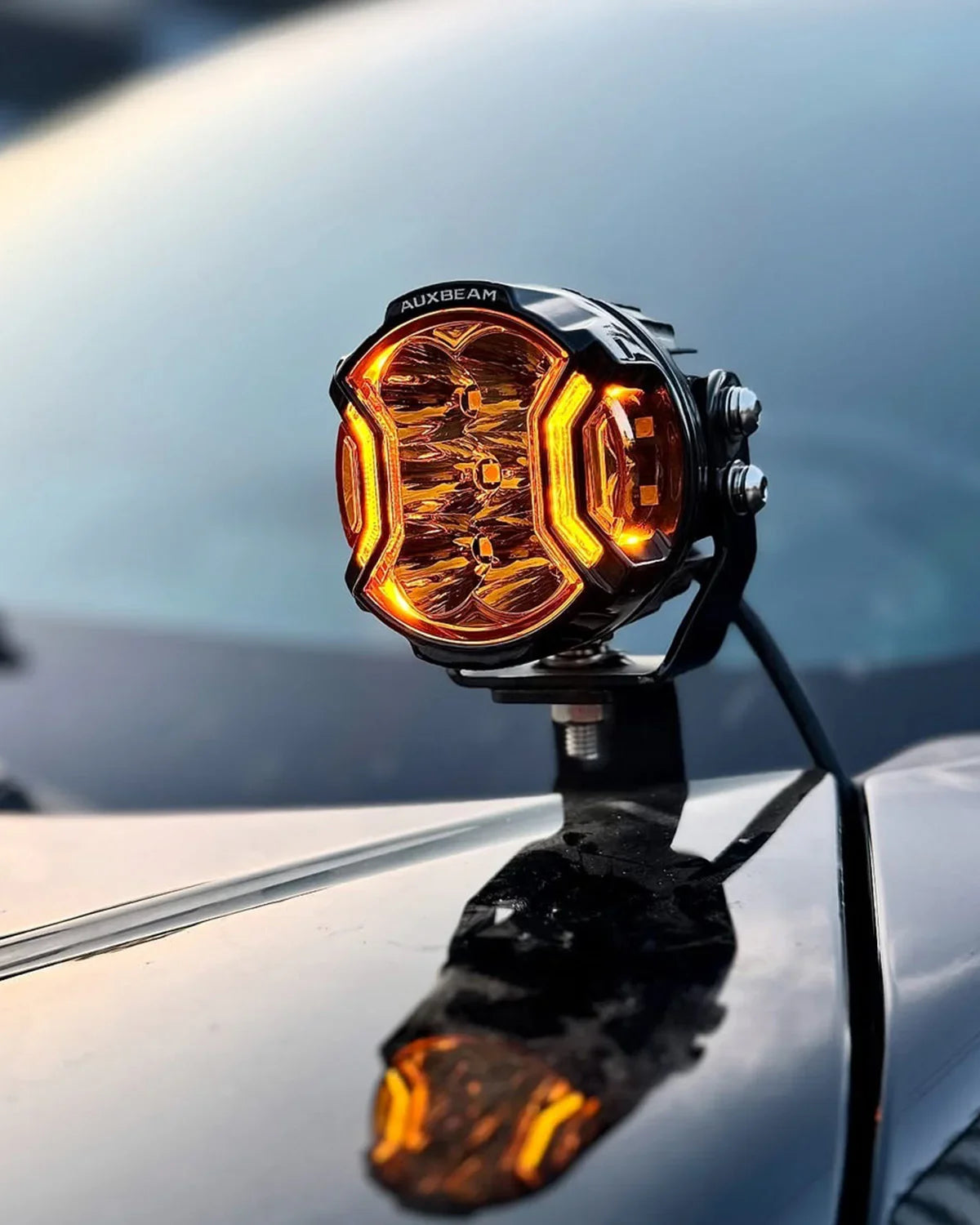 V-ULTRA Series | 3 Inch 108W LED Side Shooter Amber Pod Lights with Amber DRL — 2Pcs Pod Lights / Black Covers - Image 2