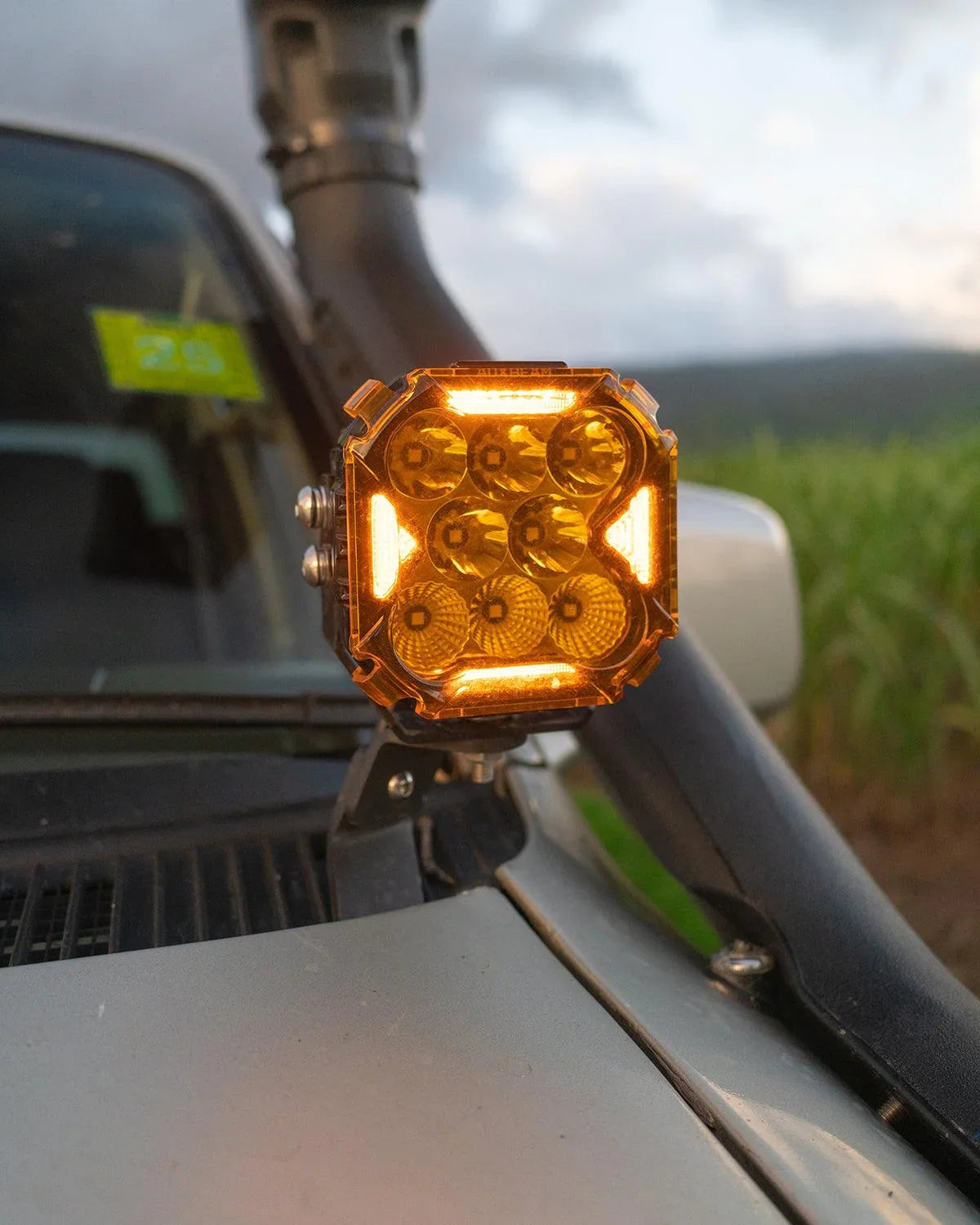 CUBE-Z Series 4 Inch Combo LED Pod Lights Off Road Lights with White DRL & Amber Turn Signal Lights — 2Pcs Pod Light / With Amber Covers - Image 2