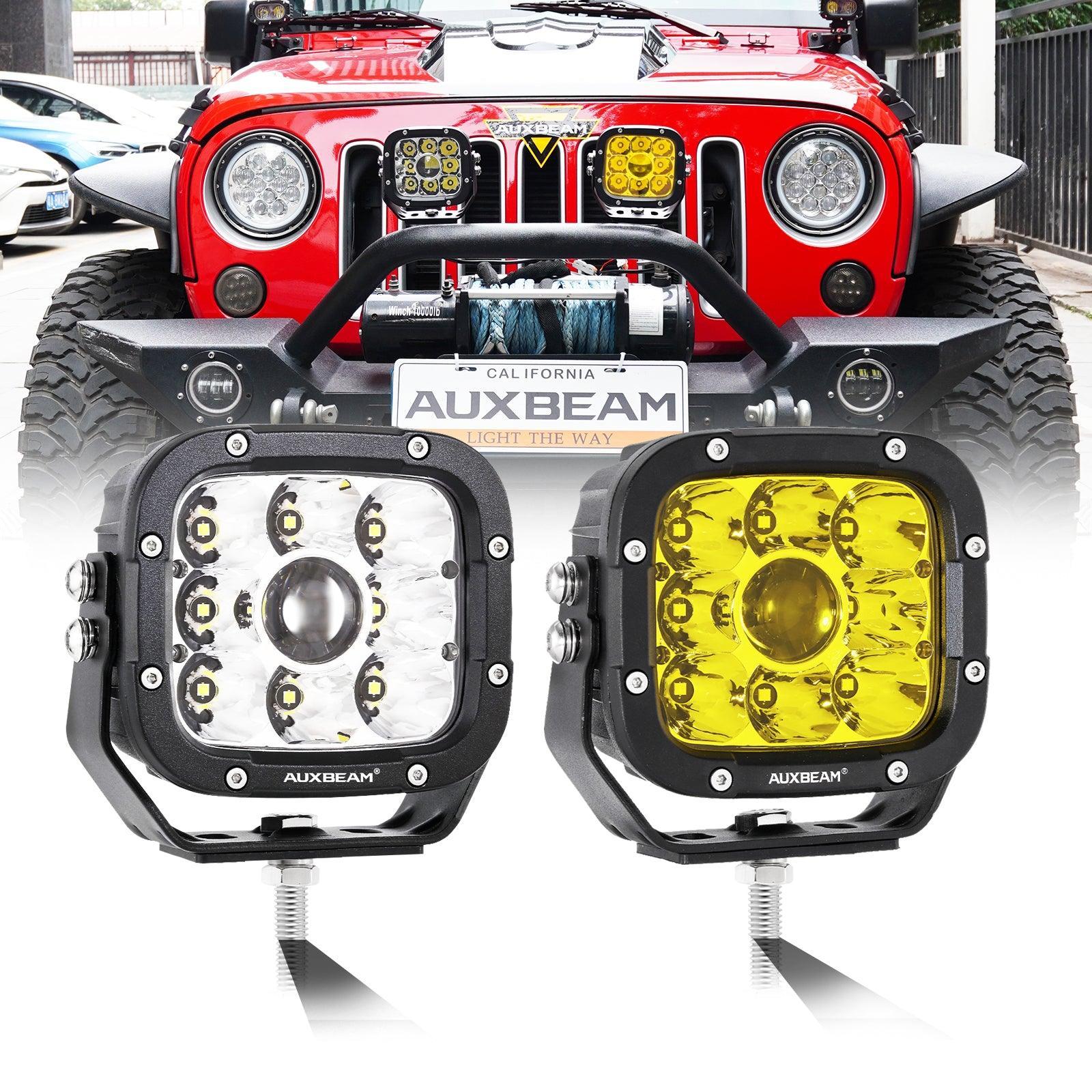 XP-ULTRA Series 5 Inch 110W 11000LM White/Amber LED Driving Lights Pods Light — 2Pcs Pod Lights / Without Covers