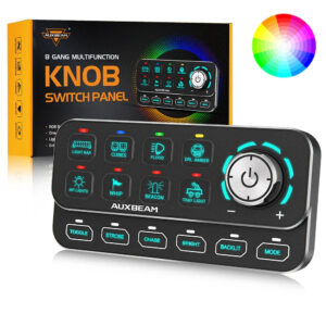 πKS-80 Knob RGB Switch Panel MAX 120A ,Light Dimming, Dynamic Chase, Four External Triggers, 4 Modes β Knob Switch Panel