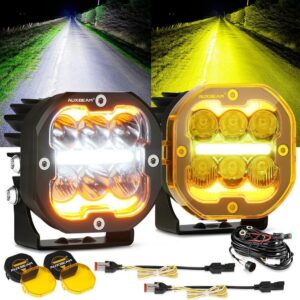 XP-ULTRA Series 3 Inch 84W LED Combo Pod Light Off Road Lights with White DRL&Amber Turn Signal Light — 2Pcs Pod Light