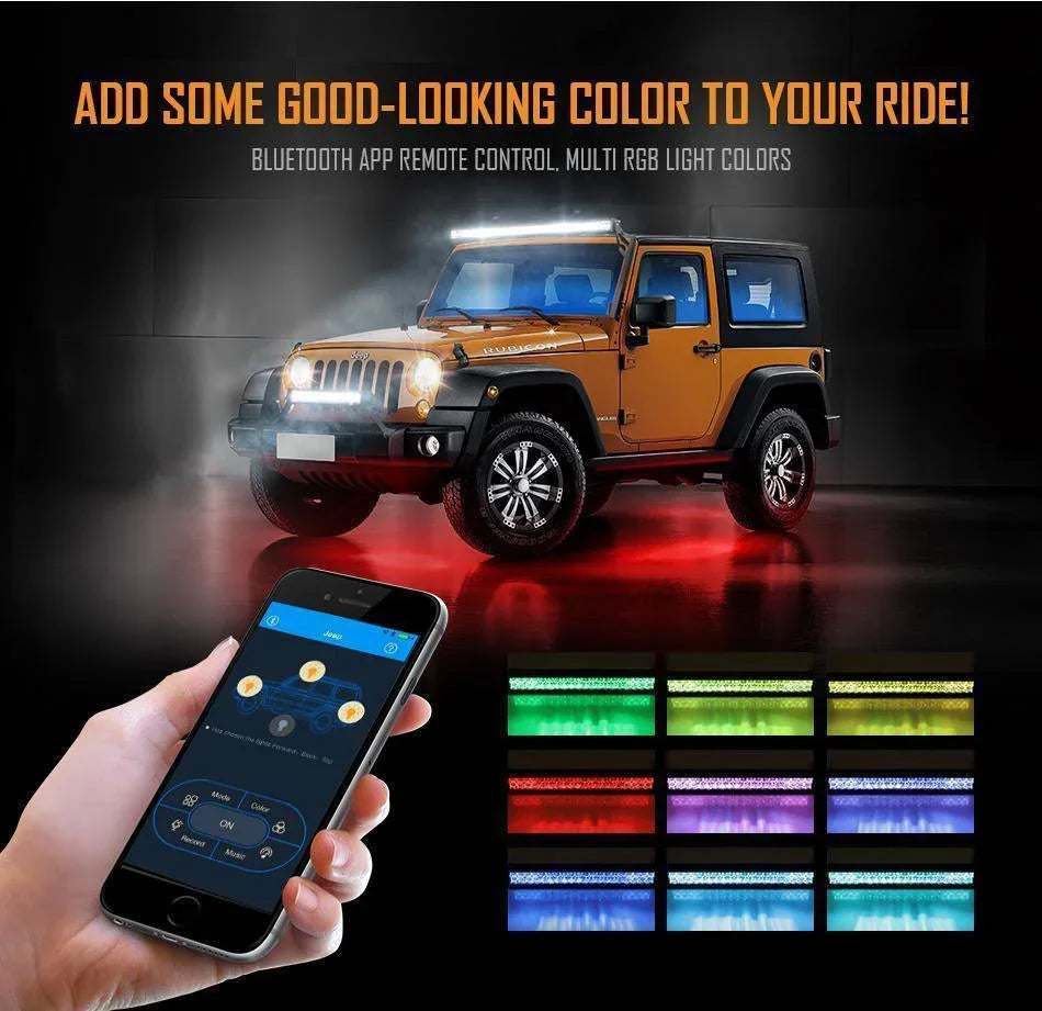 V-Series RGB Color Changing Off Road LED Light Bar — 22"-120W / Curved - Image 3