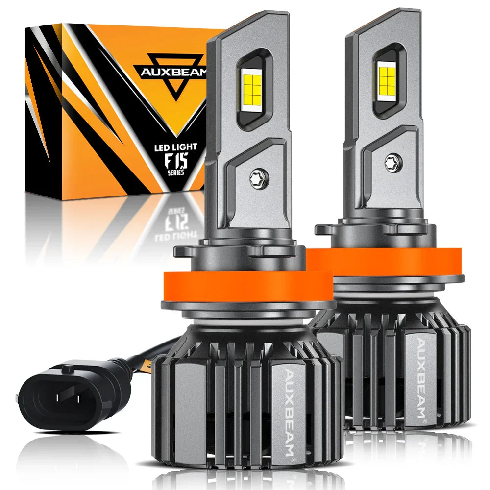 20% Smaller Size F15 Series 20000LM 90W LED Headlight Bulbs 6500K Cool White — (2pcs) H11/H9/H8