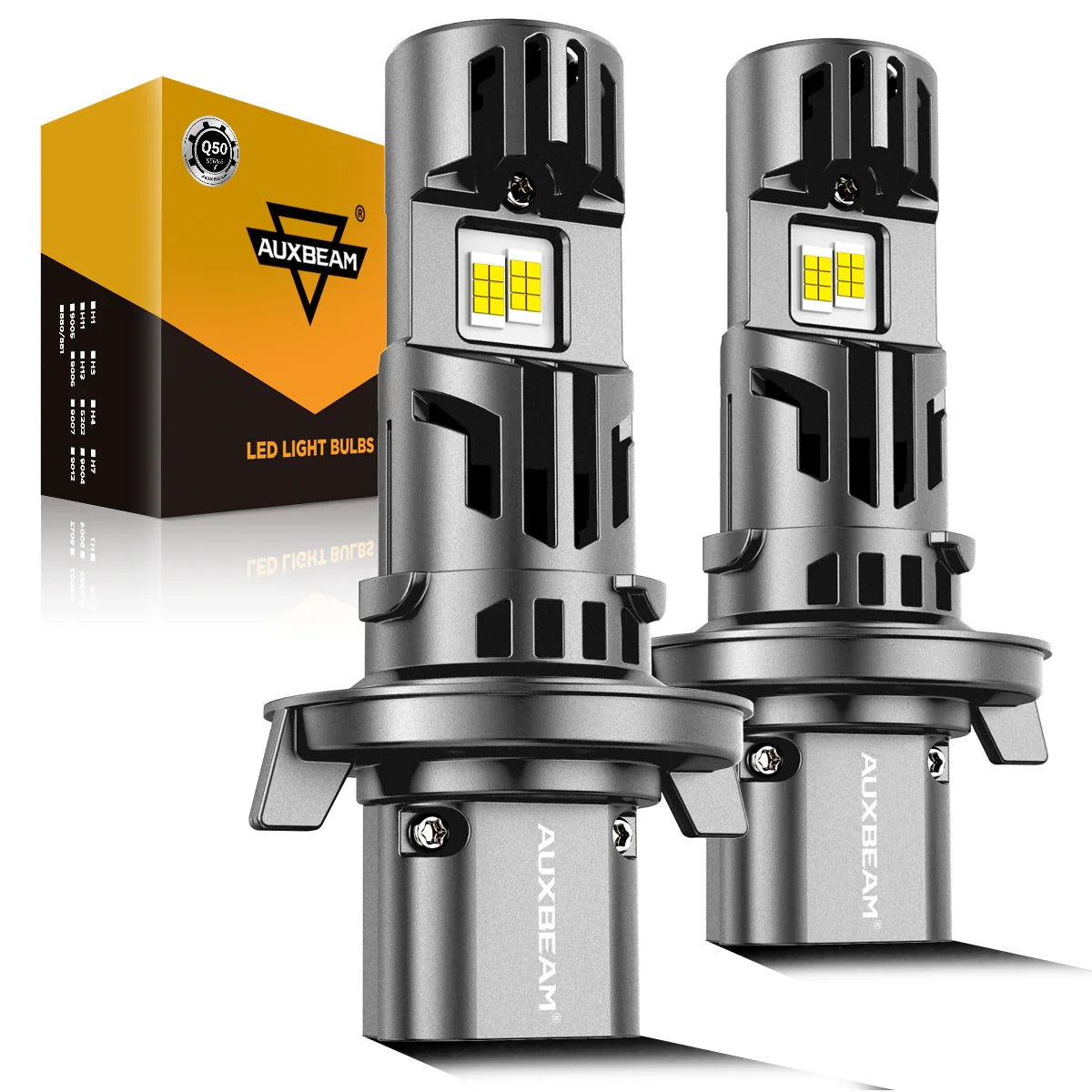 πDual Turbo Fans Q50 Series 36000LM 130W LED Headlight Bulbs 6500K Cool White β (2pcs) 9007/HB5