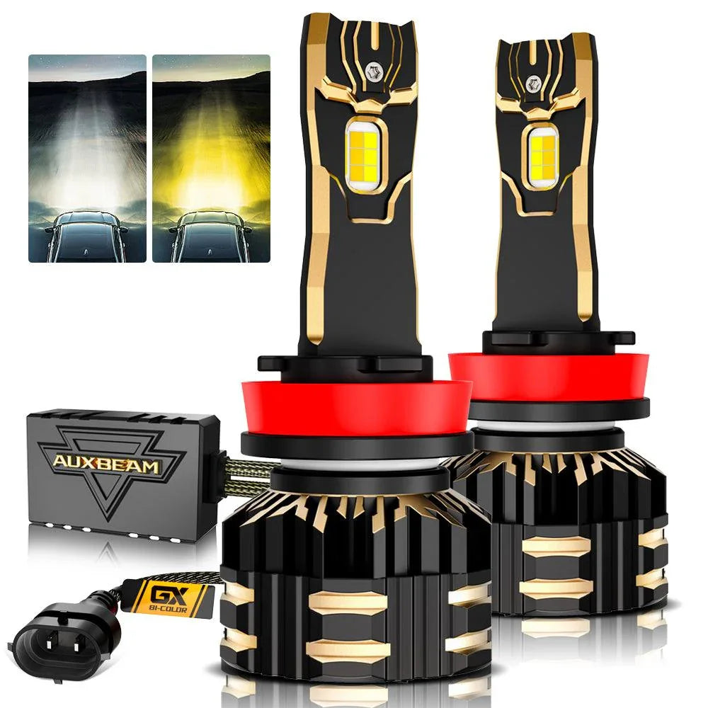 H11/H9/H8/H16JP LED Bulb Fog Lights/Low Beam Lights 110W 25000LM GX Bi-Color Series High Power & Brightness Dual Color Switchback | 2 Bulbs — H11/H9/H8 / -