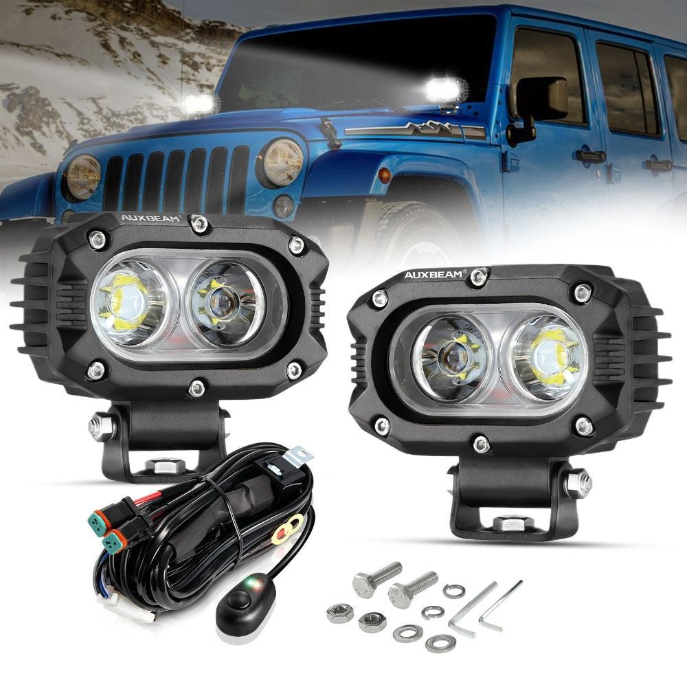 R4 Series | 4 Inch 60W Flood Beam LED Pods Light White Driving Light — 2Pcs Pod Lights / Without Covers
