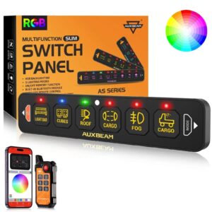 AS Series 6 Gang (AS-600) RGB Slim Switch Panel with APP&Remote Control, Toggle/ Momentary/ Pulsed Mode Supported(One-Sided Outlet) — AS-600 RGB Switch Panel