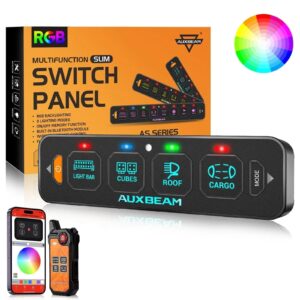 AS Series 4 Gang (AS-400) RGB Slim Switch Panel with APP&Remote Control, Toggle/ Momentary/ Pulsed Mode Supported(One-Sided Outlet) — AS-400 RGB Switch Panel