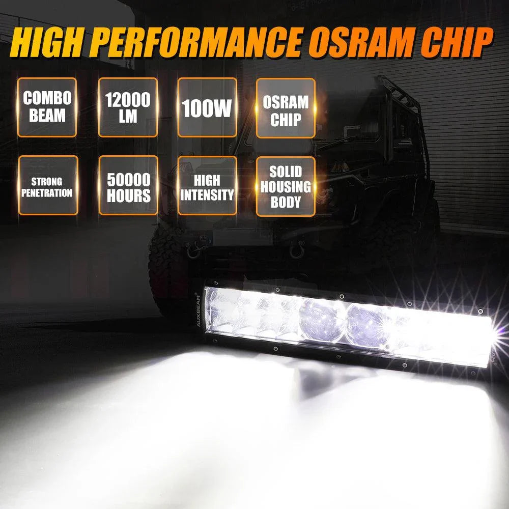 12"/22"/32"/42"/52" 5D-PRO Series LED Light Bar with 5D Projectors For Dodge Ram 2500 — 12" - Image 2