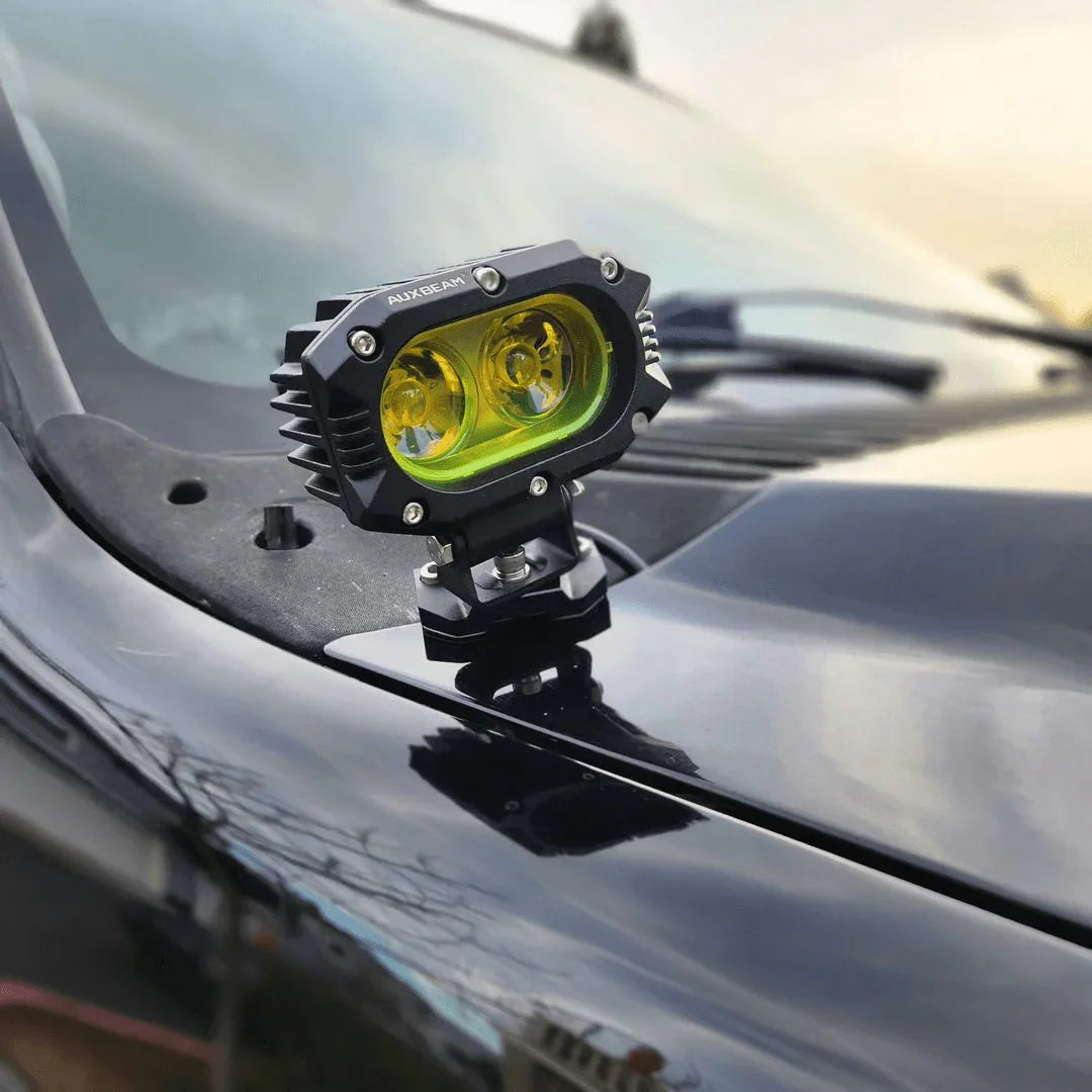 R4 Series | 4 Inch 60W LED Pods Light Flood Beam Amber Light — 2Pcs Pod Lights / Without Covers - Image 2