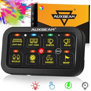 RGB Series 8 Gang (RB80) Switch Panel, Toggle/ Momentary/ Pulsed Mode Supported (Two-Sided Outlet) — RB80 Switch Panel Set