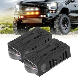 ๐0.82'' Dual-Color Bi-LED Grille Projector Lights โ 6000K White / 3000K Amber Hi-Lo Beam for SUV Truck ATV UTV โ 21MM / 2PCS Grille Lights