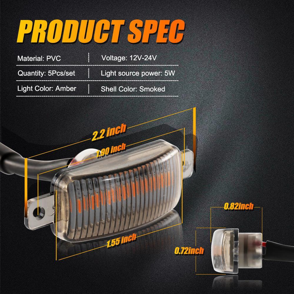 (5pcs/set) LED Front Grille Lights Raptor Style Amber Light Universal Car Modification - Image 2