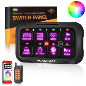 AC Series 8 Gang (AC-800) RGB Switch Panel with APP&Remote Control, Toggle/ Momentary/ Pulsed Mode Supported(One-Side Output) — AC-800 Switch Panel