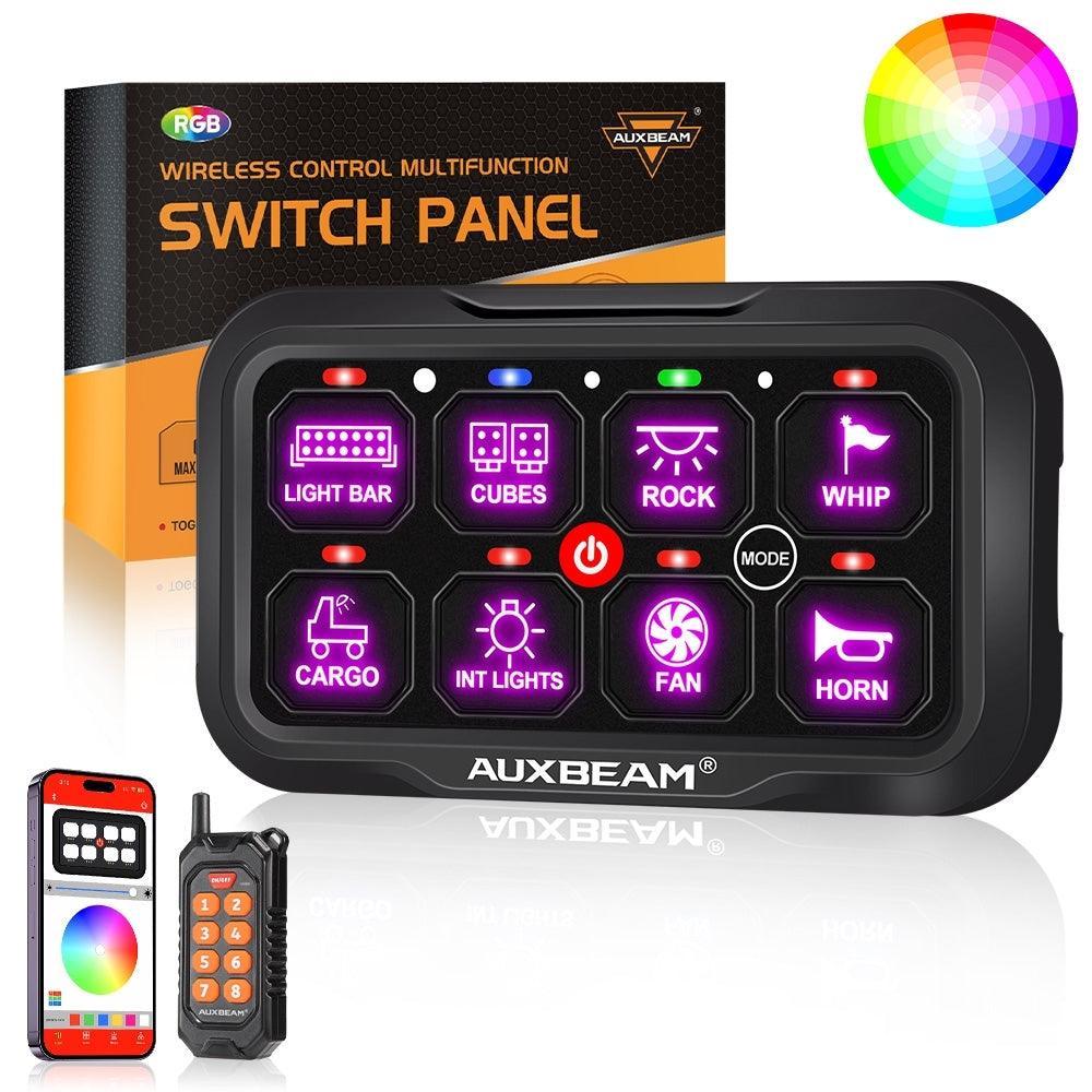 AC Series 8/12 Gang RGB Switch Panel with APP&Remote Control, Toggle/ Momentary/ Pulsed Mode Supported — 12 Gang / 1-Sided Outlet / Switch Panel Set - Image 2