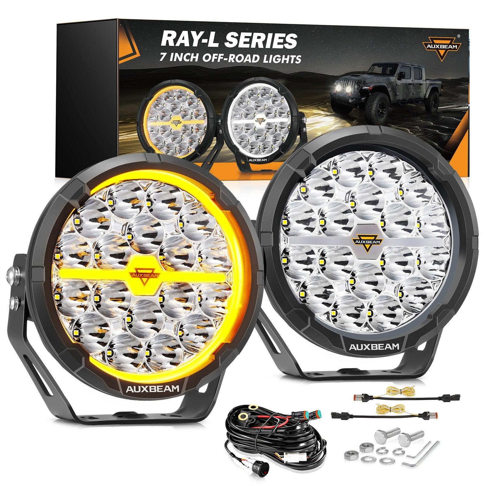RAY-L Series 7/9 Inch Dual DRL Offroad LED Driving Lights — 7 Inch / without Covers