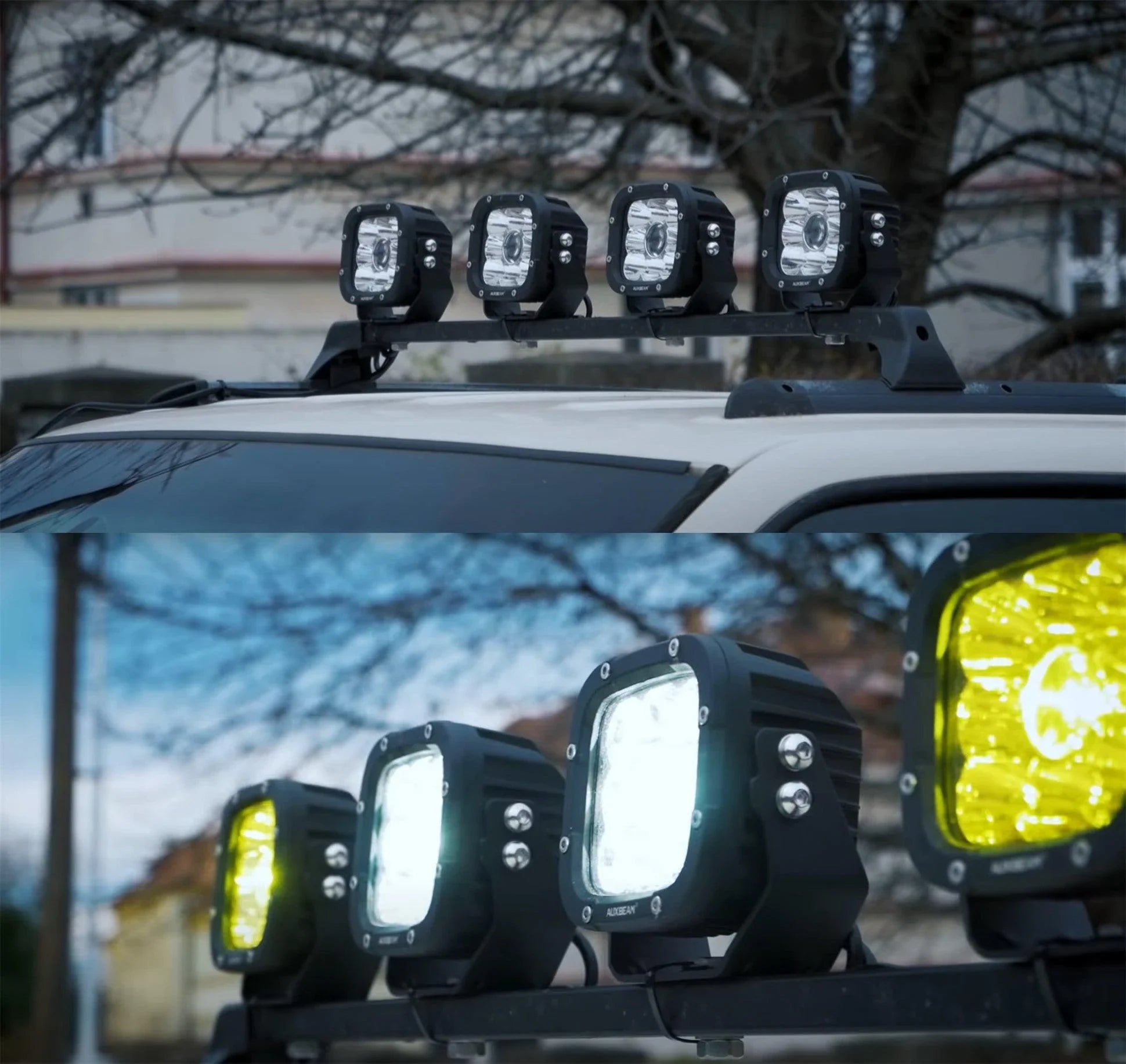 XP-ULTRA Series 5 Inch 110W 11000LM White/Amber LED Driving Lights Pods Light — 2Pcs Pod Lights / Without Covers - Image 2