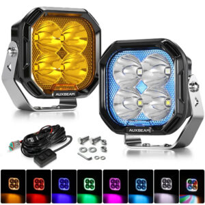 Color Play Series 3 Inch 116W RGB LED Pod Lights Off Road Lights With 8 Backlight Options — Spot / 2Pcs Pod Light / Without Black Covers
