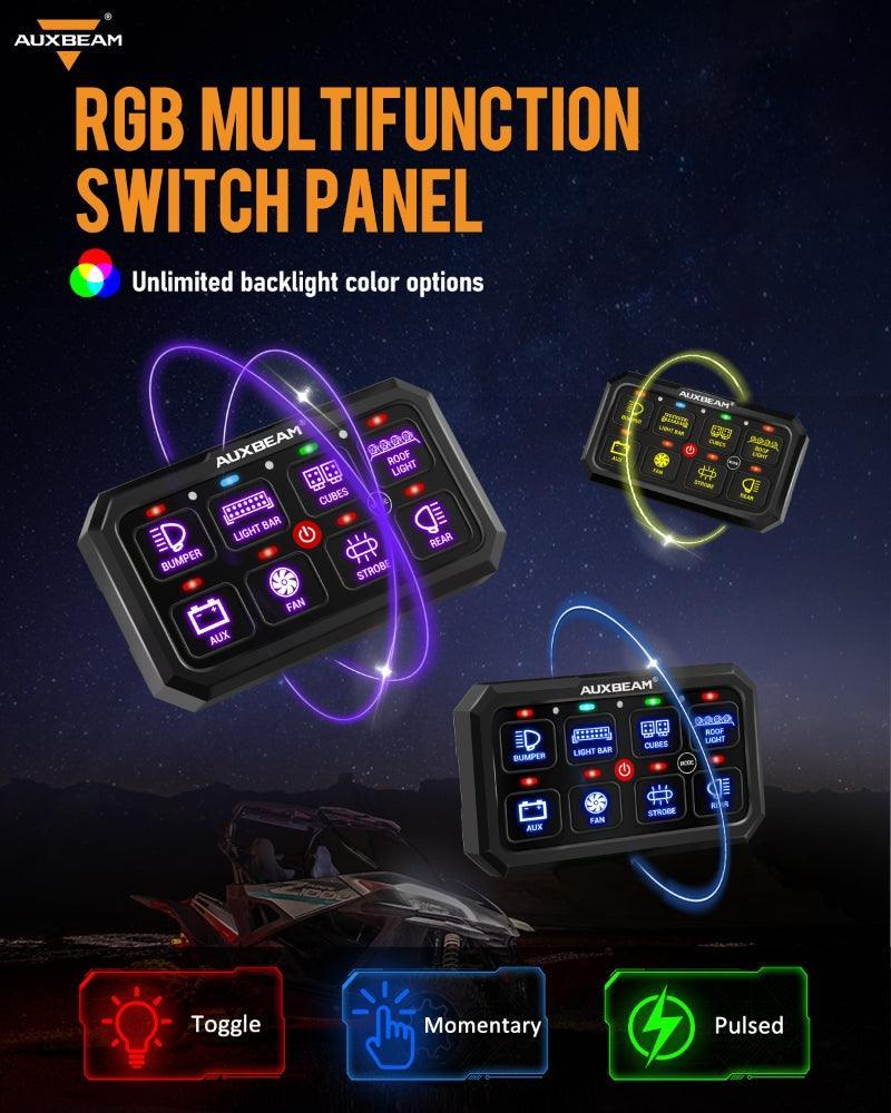 RGB Series 8 Gang (RB80 XL) Switch Panel without APP, Toggle/ Momentary/ Pulsed Mode Supported (Two-Sided Outlet) — RB80 XL RGB Switch Panel - Image 2
