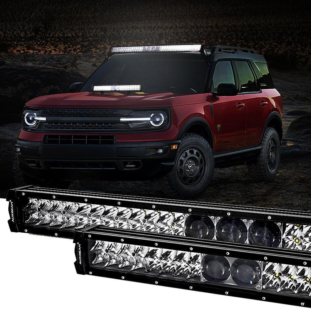 12"/22"/32"/42"/52" 5D-PRO Series LED Light Bar with 5D Projectors For Ford Bronco — 42" 44000LM