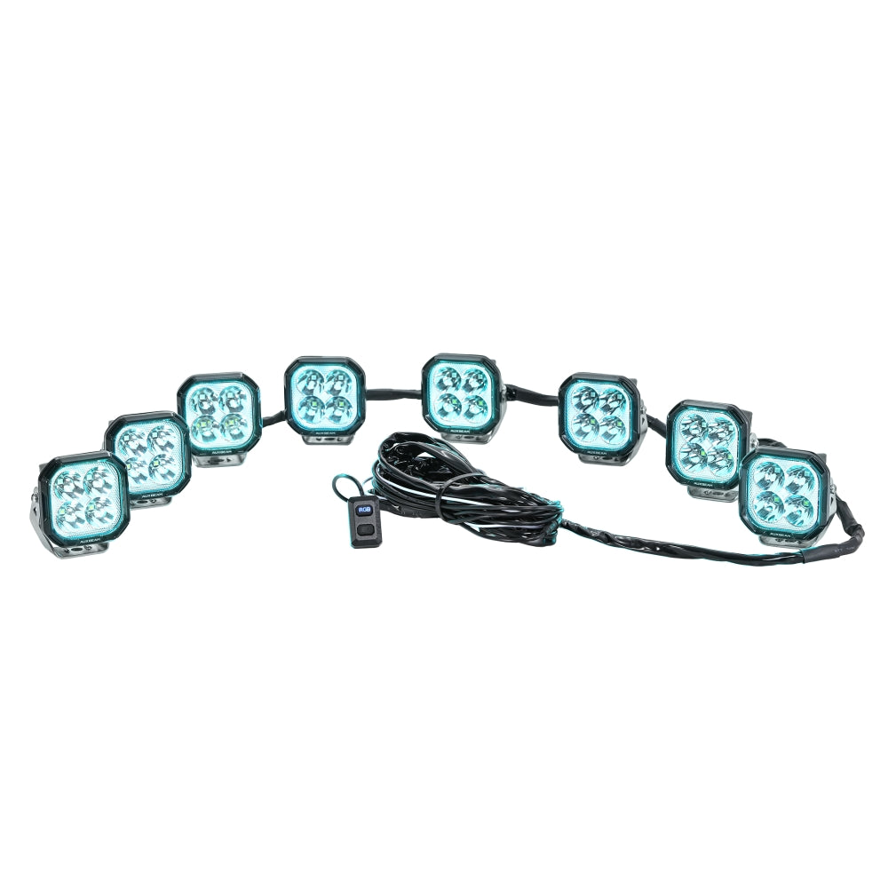 Color Play Series RGB Version 8-LED Pod Light Power Wiring Harness Kit with 3 PIN DT Plug - Image 2