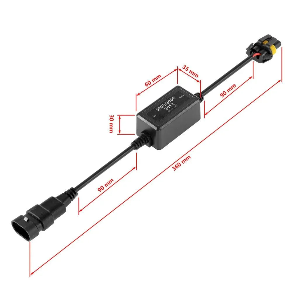 9012/HIR2 C10-Model Enhanced LED Headlight Bulbs Canbus Decoder Anti-flicker Hyper Flash No Warning Harness Resistor Conversion Kit 2pcs/set - Image 2
