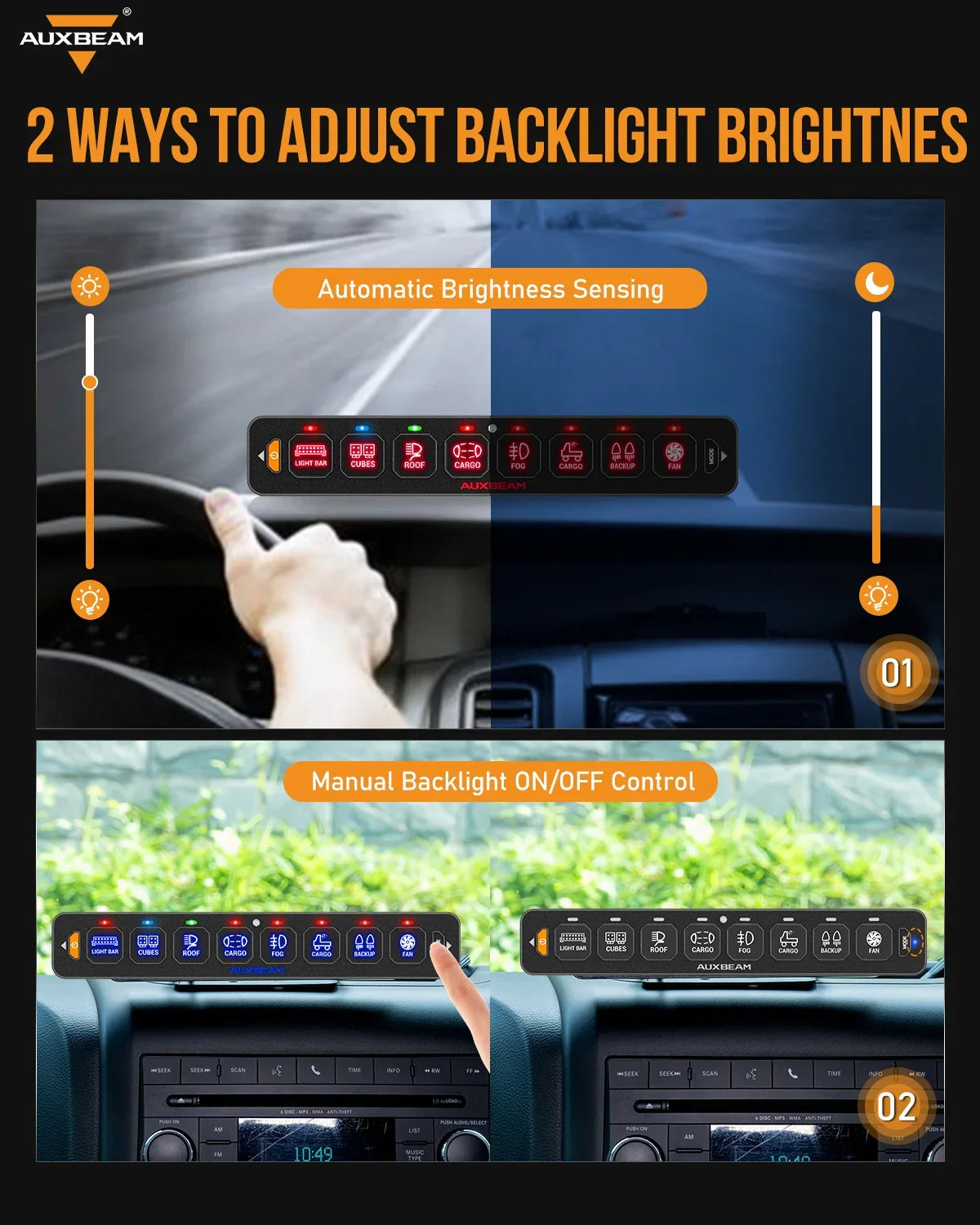 AS Series 8 Gang (AS-R80) RGB Slim Switch Panel, Toggle/ Momentary/ Pulsed Mode Supported(One-Sided Outlet) — AS-R80 RGB Switch Panel - Image 4