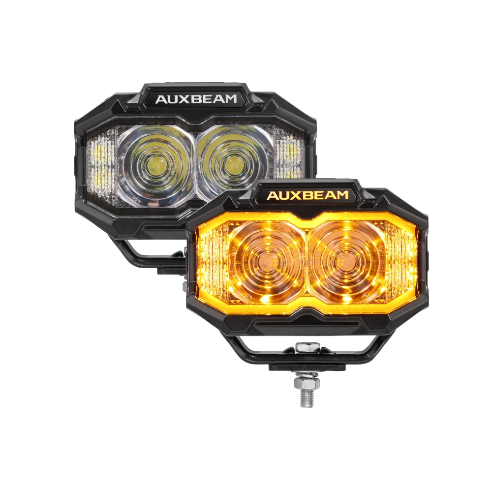 MASTER-T Series 5" Spot Beam Off-Road Lights with Dynamic Start-Up Amber Backlight — 2Pcs Pod Light / Without Black Covers