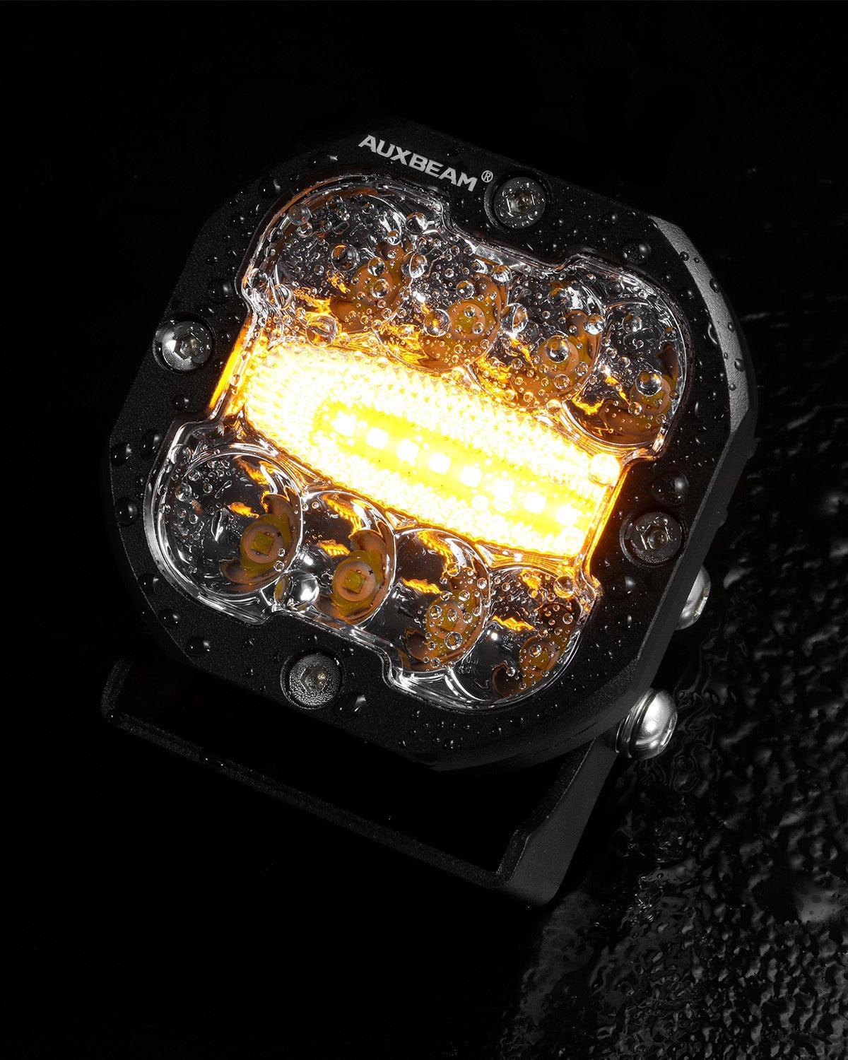XP-ULTRA Series 3 INCH 96W 9600LM LED PODS 6 MODES WHITE AMBER FLASHING LED DRIVING LIGHTS — Without Black Covers - Image 2