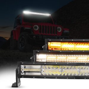 6 Modes Series Amber and White LED Light Bars — Straight / 30"-180W