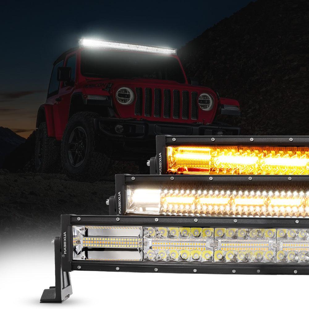 6 Modes Series Amber and White LED Light Bars — Straight / 30"-180W