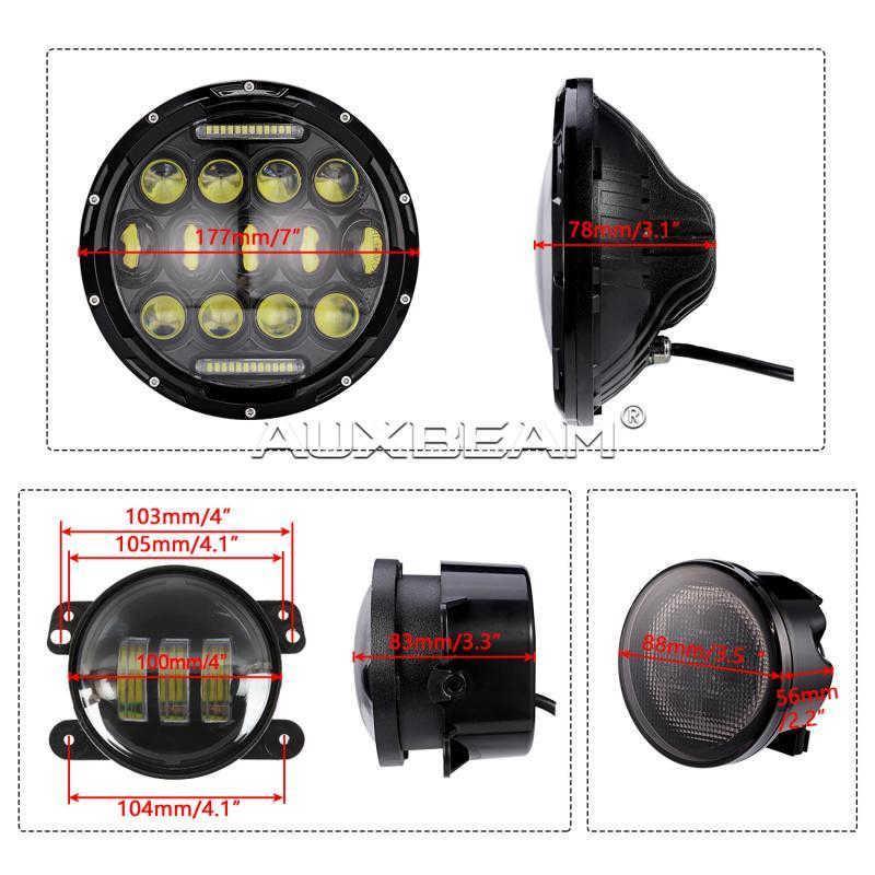 (6PCS/SET) LIGHT + FOG LIGHTS + TURN SIGNALS FOR JEEP WRANGLER — 60W - Image 2