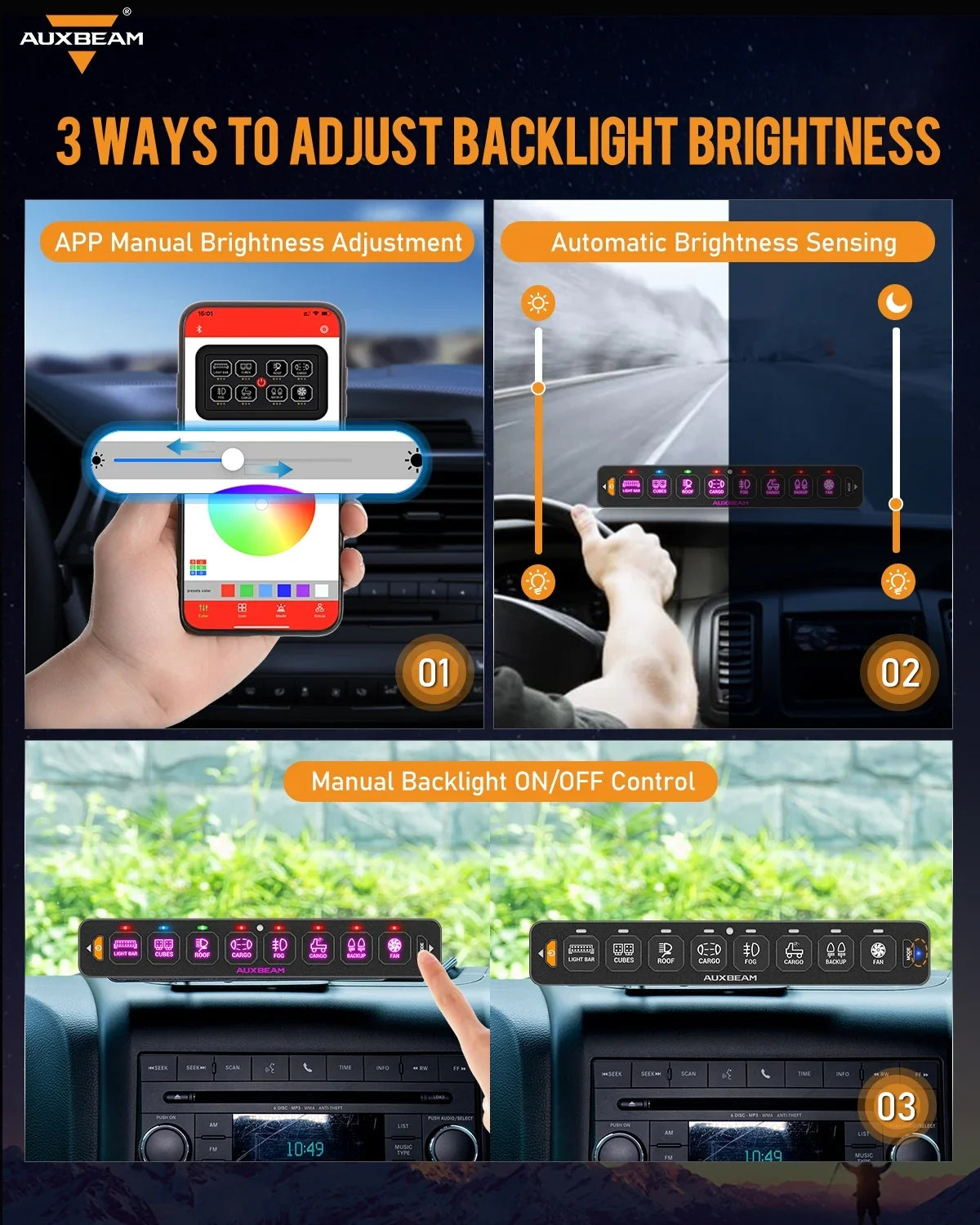 AS Series 8 Gang (AS-800) RGB Slim Switch Panel with APP&Remote Control, Toggle/ Momentary/ Pulsed Mode Supported(One-Sided Outlet) — AS-800 RGB Switch Panel - Image 5
