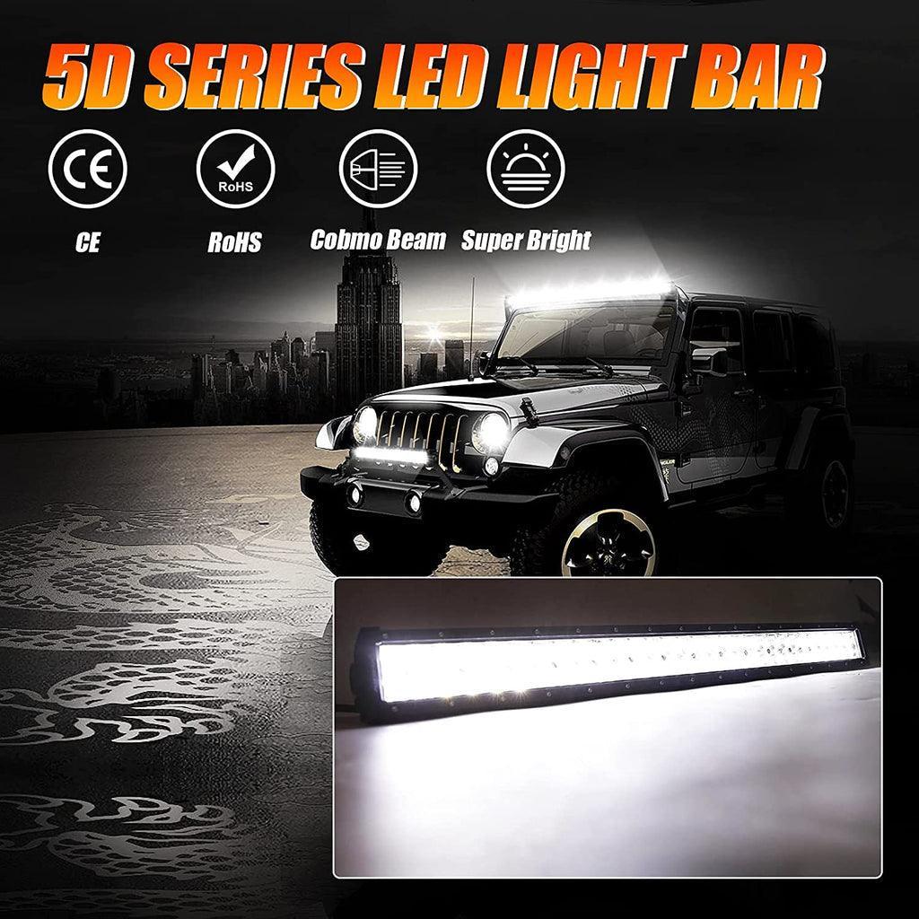 22 Inch-52 Inch 5D Series Straight/Curved Combo Beam Double Row LED Light Bar for 2004 Toyota Tacoma — Straight / 50"-288W - Image 2