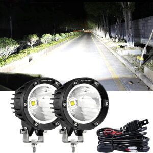 C4 Series | 4 Inch 100W Spot Round LED Pods White LED Driving Lights — 2Pcs Pod Lights / Without Covers