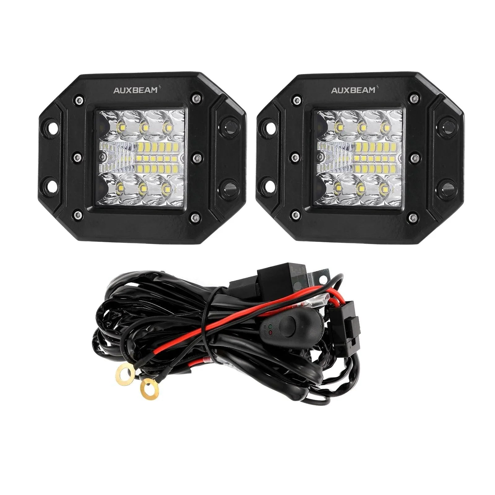 (2pcs/set) 3 Inch LED Pods Light Spot Beam with 2-Lead Wiring Harness for Truck Jeep SUV Offroad 4x4 — 3"Embedded-84W - Image 2
