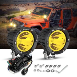C4 Series | 4 Inch 100W Spot Round LED Pods Amber LED Driving Lights — 2Pcs Pod Lights / Without Covers