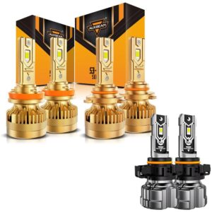 For 2007-2014 GMC Sierra 1500 2500 3500 HD S3 Pro Series Dual Decoder CAN-BUS Error Free 24000LM LED Light Bulbs High Low Beam Bundle — 9005 High Beam