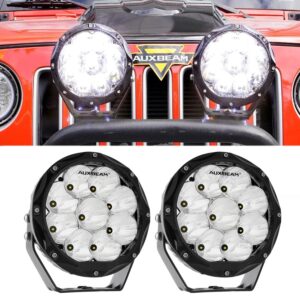 (2pcs/set) 7 Inch 90W Round Spot Beam Offroad LED Driving Lights w/ SAE Compliant+Amber/Black Covers(Optional) — 7 Inch Driving Lights