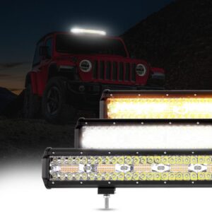 6 Modes Series 3 Inch/4Inch/7Inch/12Inch/20Inch White&Amber LED Light Bar — 3"-72W