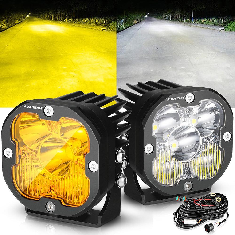 XP-ULTRA Series 3 Inch 80W Combo Beam LED Pods Amber&White Offroad Lights — 2Pcs Pod Light / Without Covers