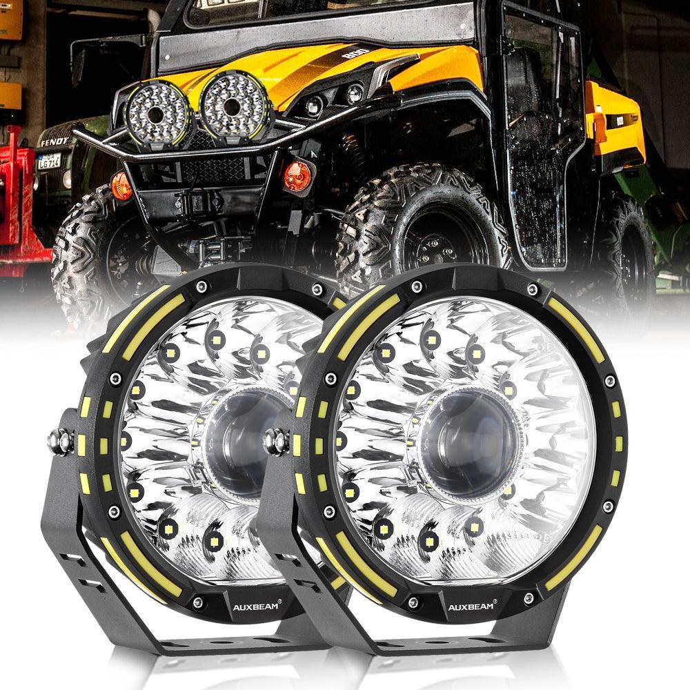 (2pcs/set) 7 Inch 230W 33332LM 360-PRO Series LED Driving Lights+Amber/Black Covers(Optional) for ATV UTV SIDE BY SIDE 4X4 — 7 Inch Driving Lights