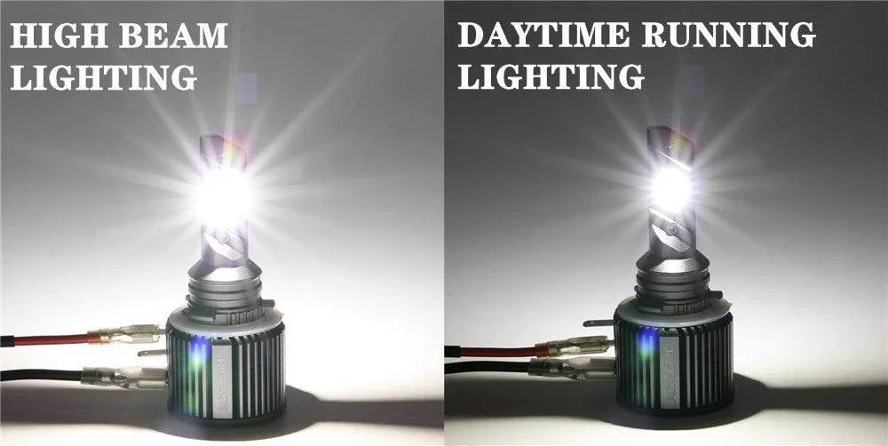 H15 LED Headlight Bulbs 70W 14000LM High Beam Daytime Running 6500K Cool White | 2 Bulbs — H15 - Image 2