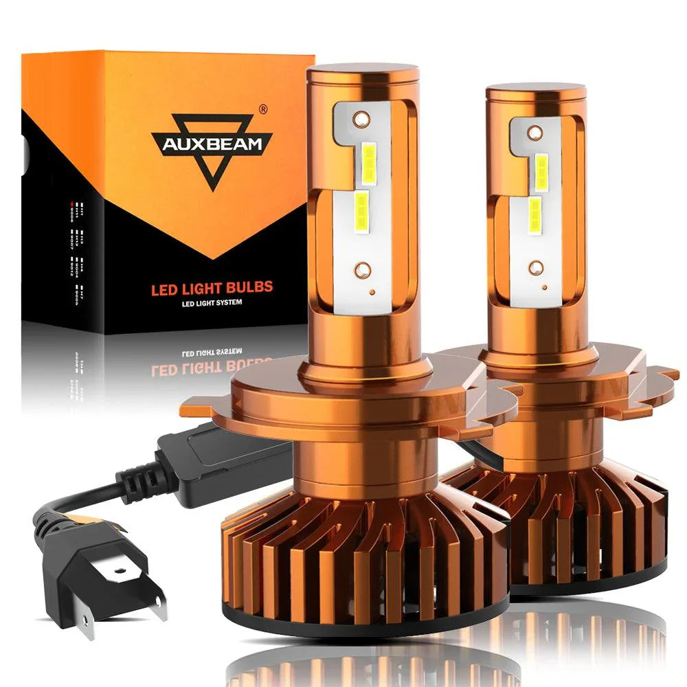 H4/9003 LED Headlight Bulbs 52W 10000LM F2 Series Mini Size 6500K Cool White | 2 Bulbs — H4/HB2/9003