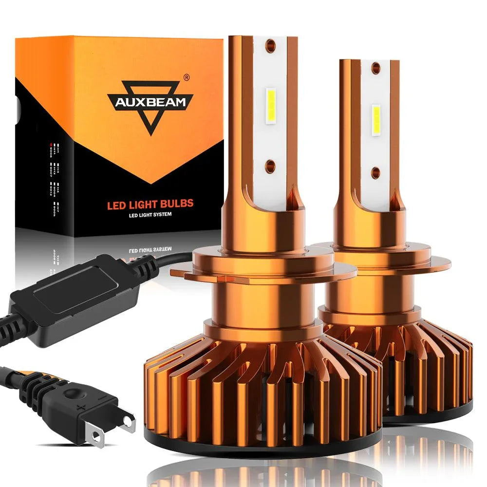 H7 LED Headlight Bulbs 52W 10000LM F2 Series Mini Size 6500K Cool White | 2 Bulbs — H7