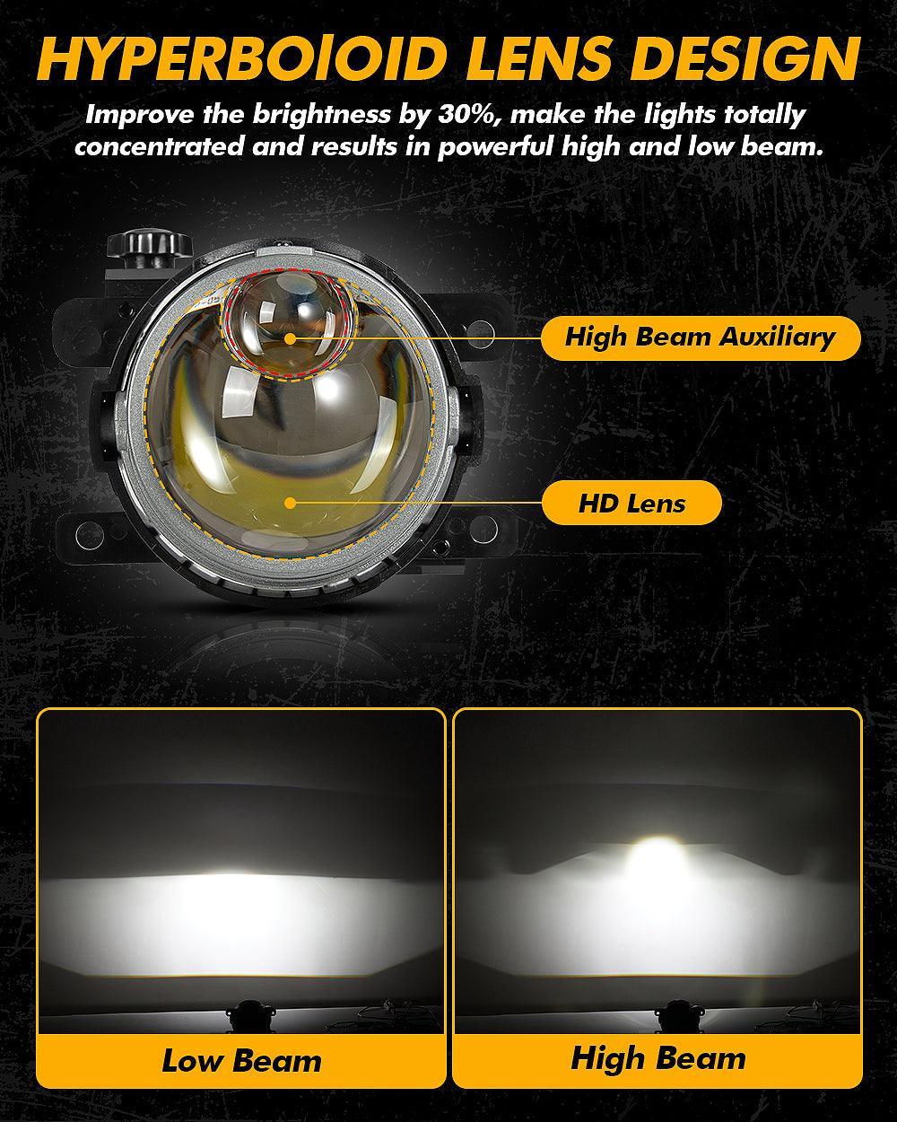 3 Inch 83W 6000K Hyperboloid Lens Bi-LED Projector Lens Fog Light for 2012-2022 Toyota Tacoma/ 2010-2022 Toyota 4Runner / 2014-2022 Toyota Tundra - Image 2