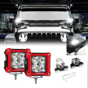 3 Inch 40W Spot/Flood Beam LED Pods Light + Universal LED Working Lights Mounting Brackets — Spot Beam LED Pods