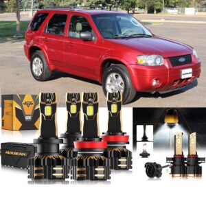 For 2007 Ford Escape H4 LED Headlight Bulbs Bundle — H7 High Beam