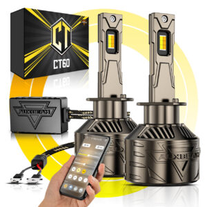 πH1 LED Bulb Fog Light/Low Beam Lighs 120W 25000LM CT60 Series, with App Control Via Bluetooth & Dual Color Switchback β Cost-Effective Choice | 2 Bulbs